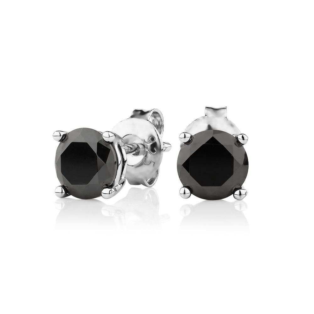Round Brilliant stud earrings with 2.00 carats* of diamond simulants in sterling silver