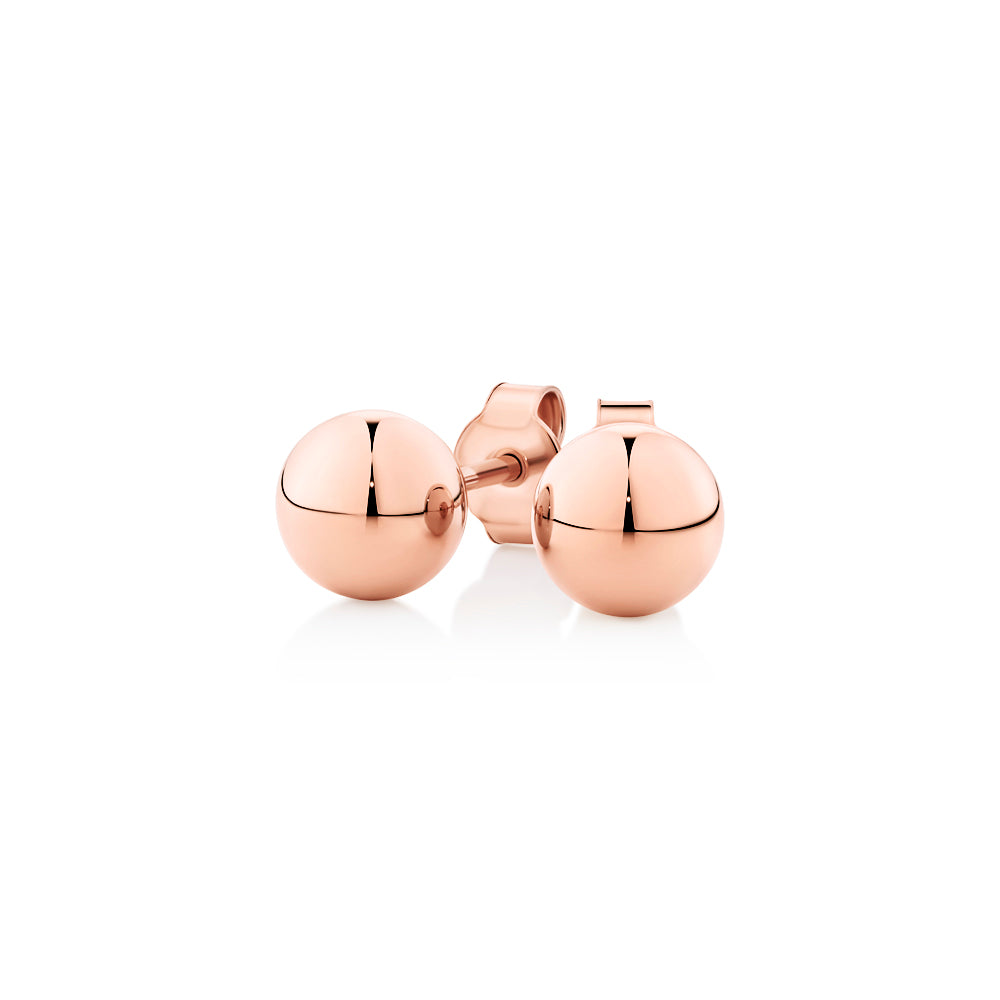 6.5mm stud earrings in 18 carat rose gold vermeil