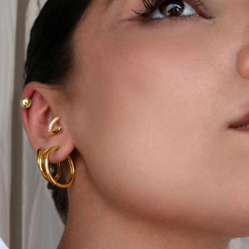 6.5mm stud earrings in 18 carat yellow gold vermeil