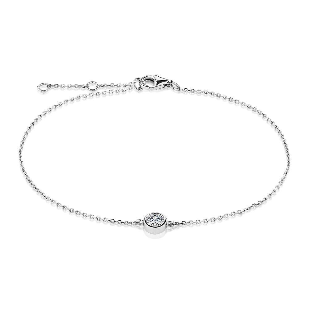 lab grown diamond bracelet white gold