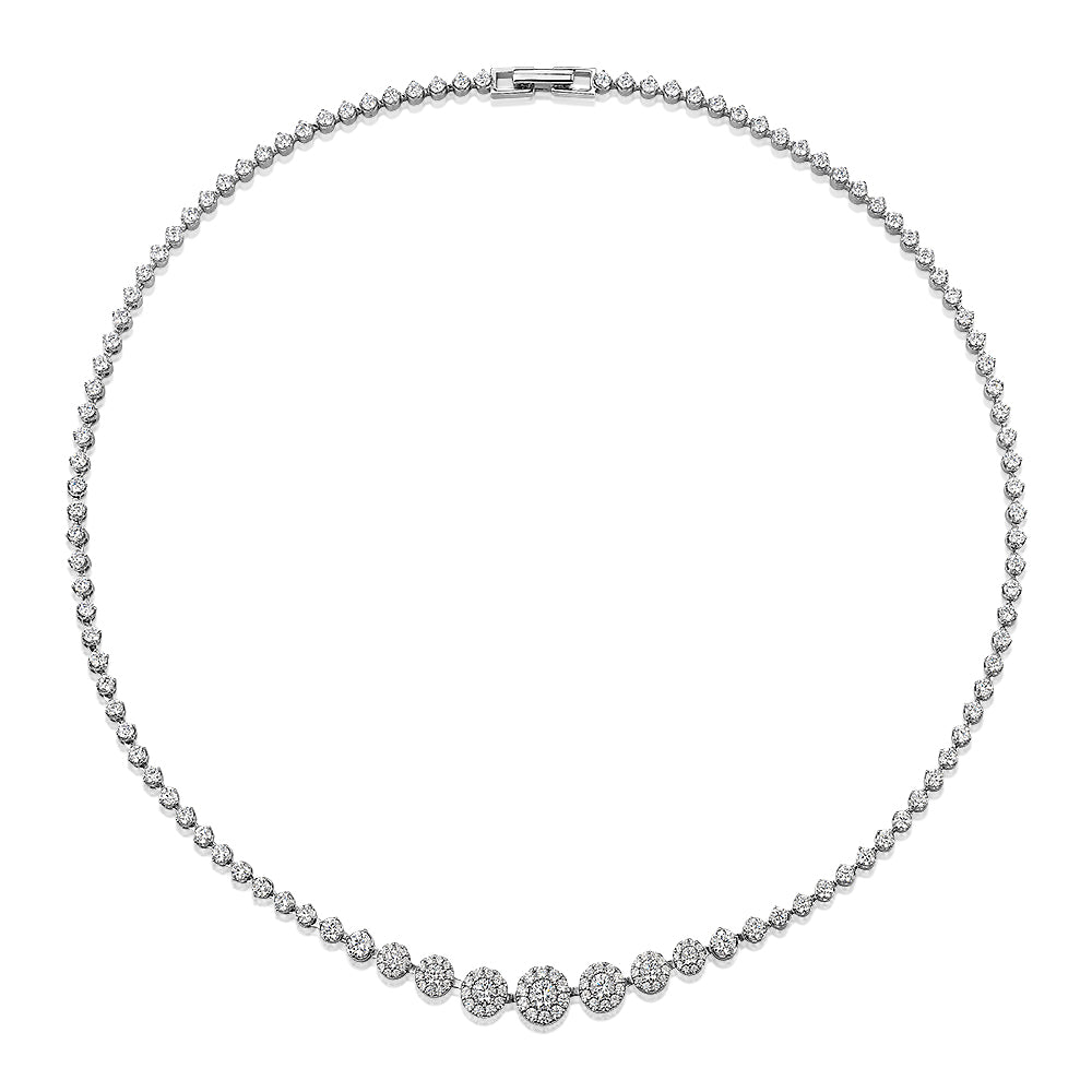 Celeste necklace with 8.17 carats* of diamond simulants in sterling silver