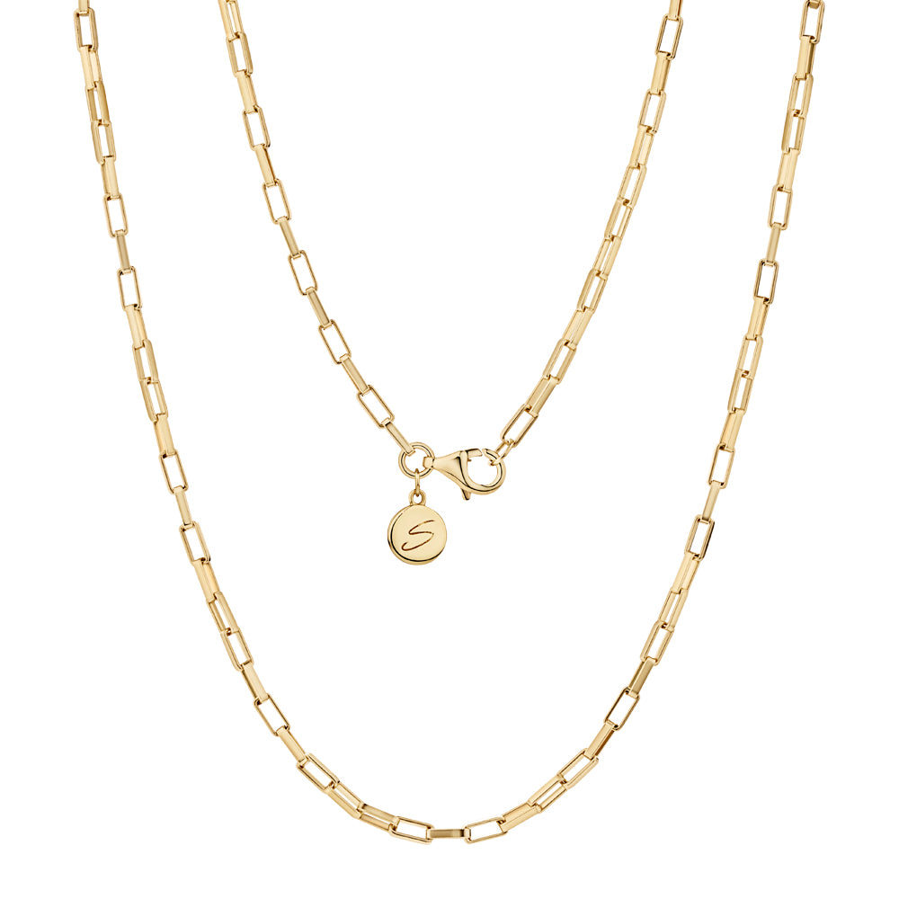Paperclip necklace in 18 carat yellow gold vermeil