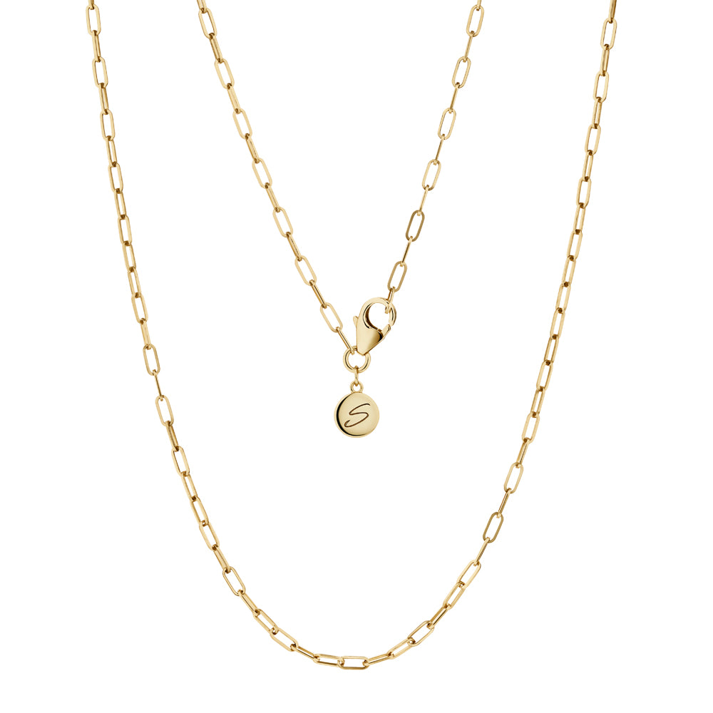 Mini paperclip necklace in 18 carat yellow gold vermeil
