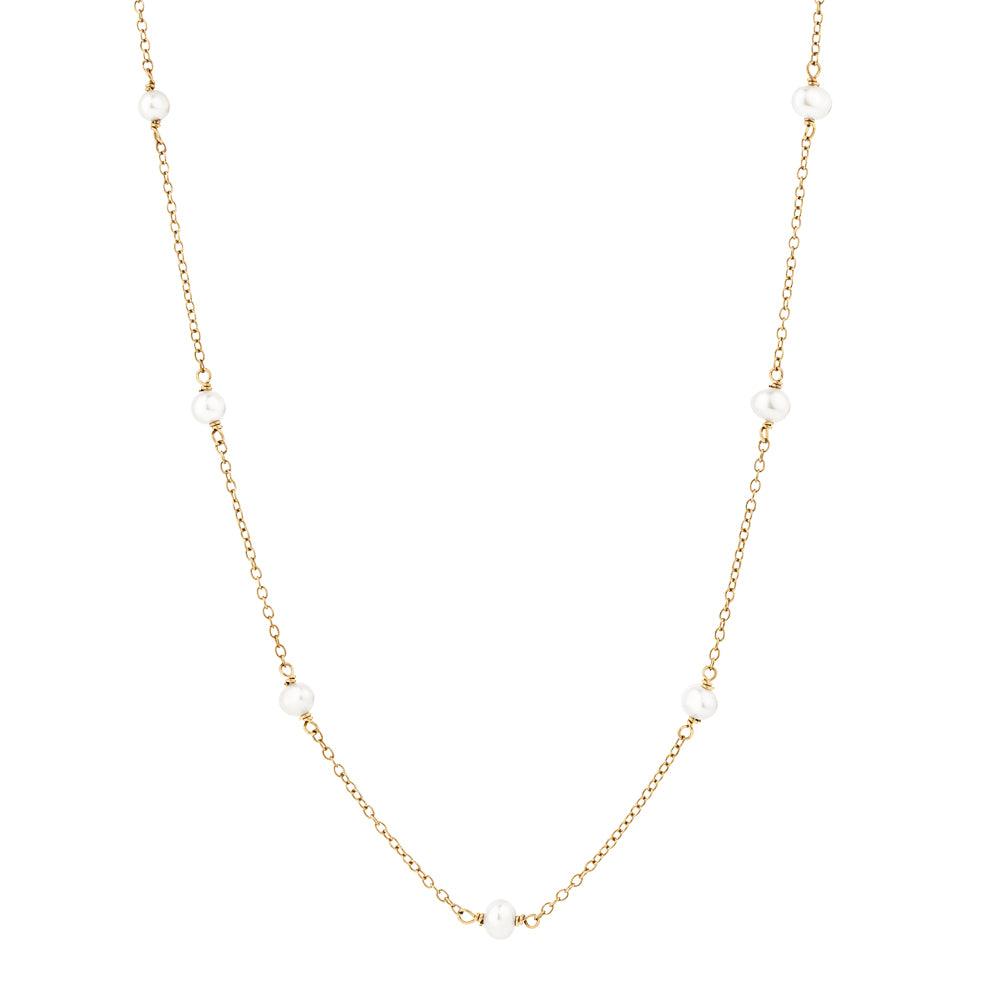 Multi cultured freshwater pearl necklace in 18 carat yellow gold vermeil