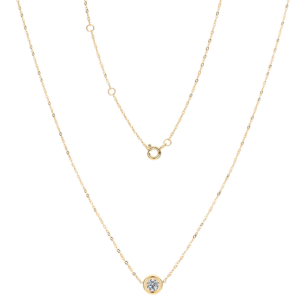 Premium Lab-Grown Diamond, 0.50 carat round brilliant solitaire necklace in 10 carat yellow gold