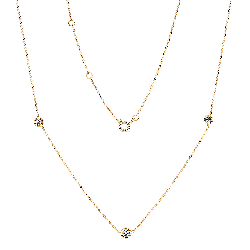 Premium Lab-Grown Diamond, 0.25 carat TW round brilliant necklace in 10 carat yellow gold