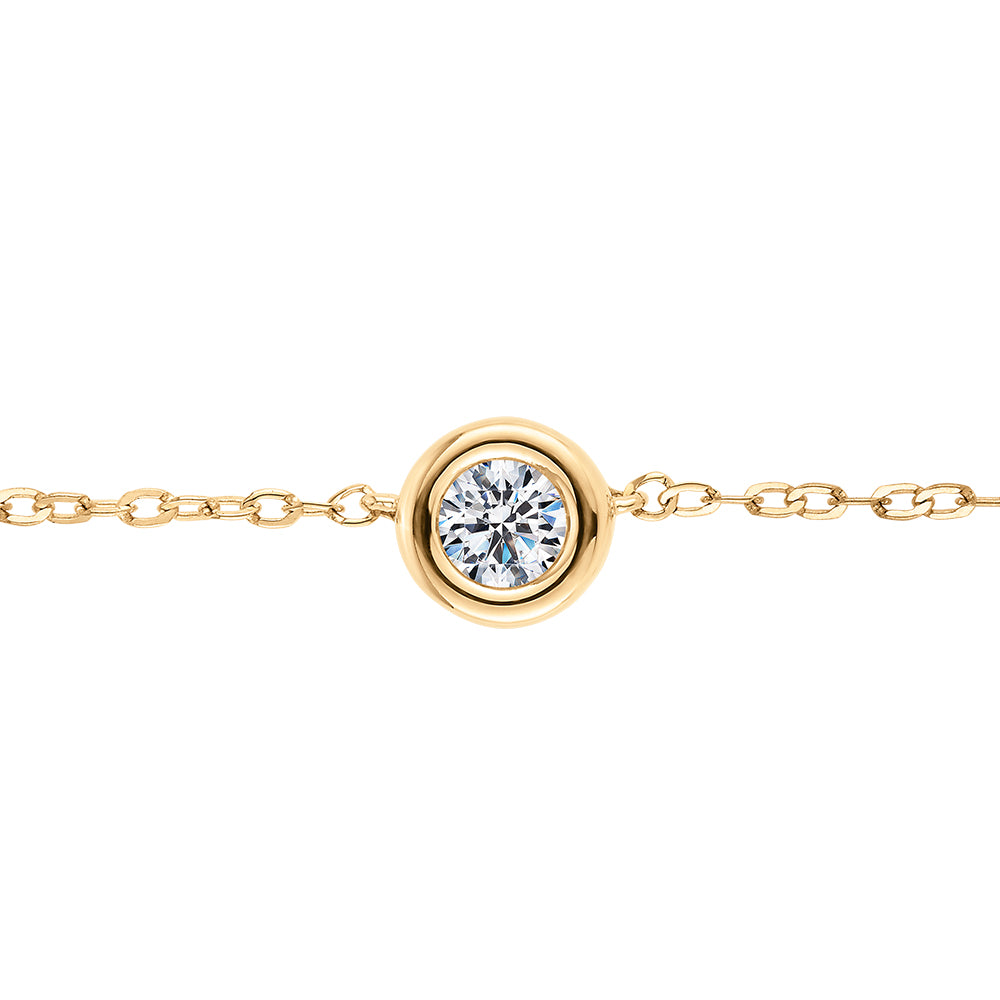 Premium Lab-Grown Diamond, 0.25 carat TW round brilliant necklace in 10 carat yellow gold