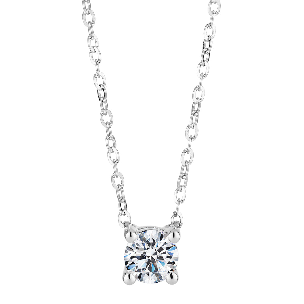 Premium Lab-Grown Diamond, 0.25 carat round brilliant solitaire necklace in 10 carat white gold