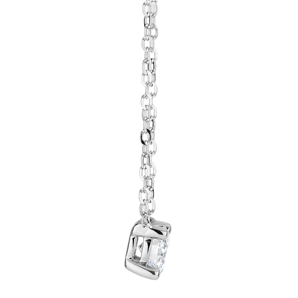 Premium Lab-Grown Diamond, 0.25 carat round brilliant solitaire necklace in 10 carat white gold