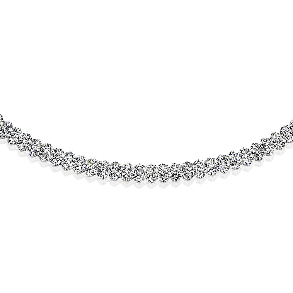 Statement necklace with 11.39 carats* of diamond simulants in sterling silver