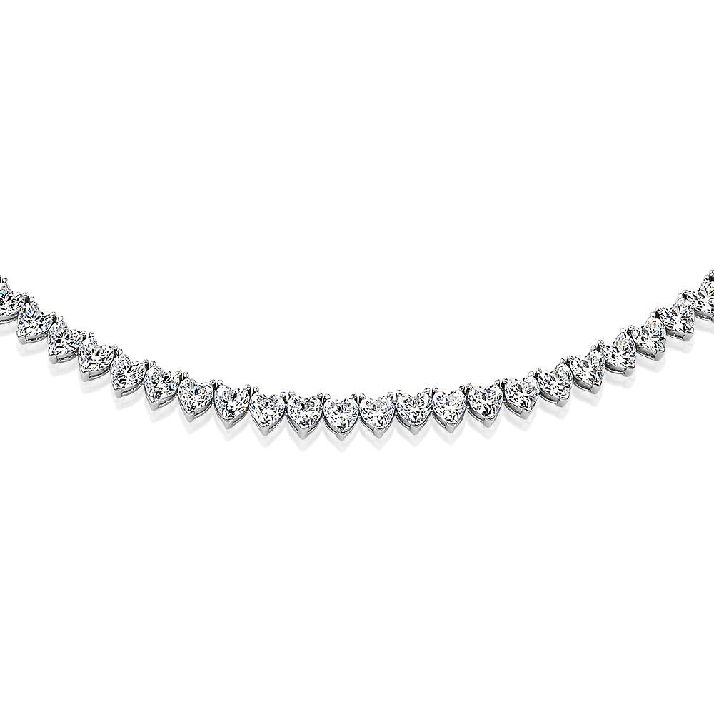 Statement necklace with 25.00 carats* of diamond simulants in sterling silver