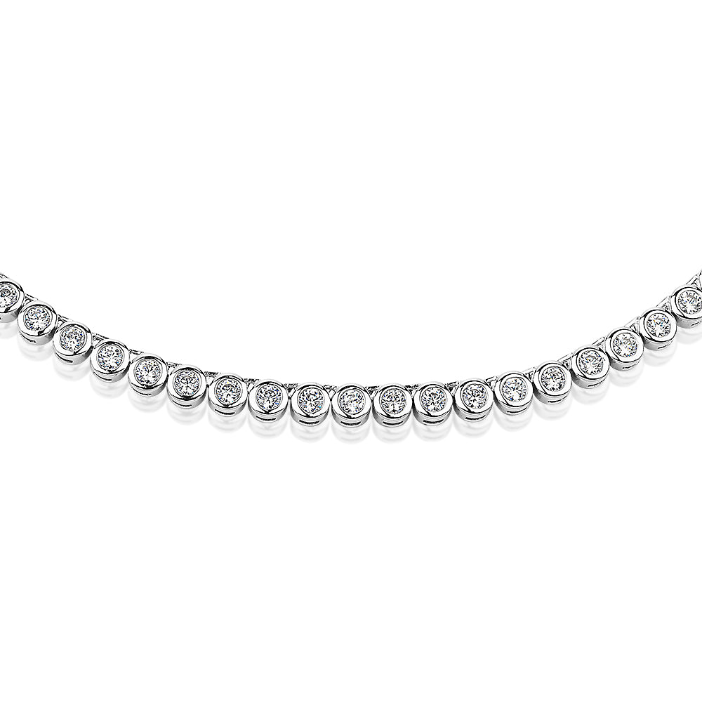 Statement necklace with 9.77 carats* of diamond simulants in sterling silver