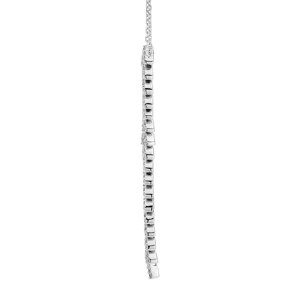 Round Brilliant drop necklace with 0.55 carats* of diamond simulants in sterling silver