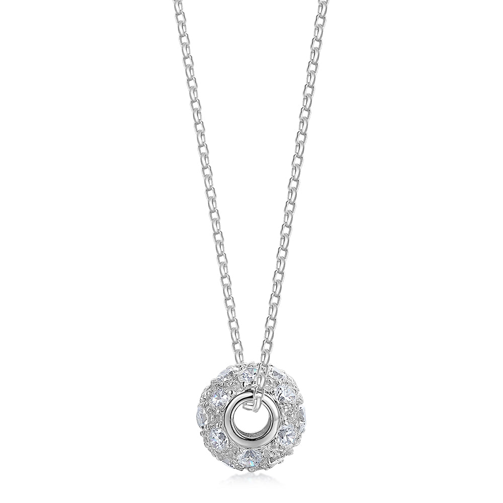Round Brilliant pendant with 1.2 carats* of diamond simulants in sterling silver