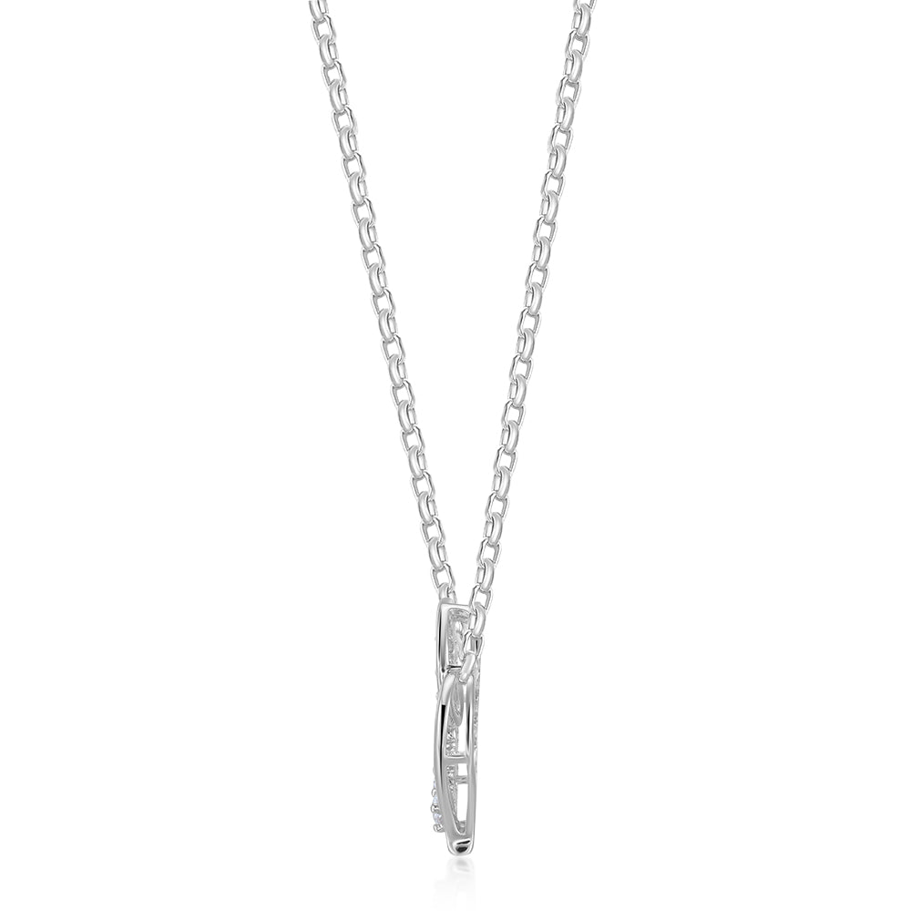 Fancy pendant with 0.25 carats* of diamond simulants in 10 carat white gold
