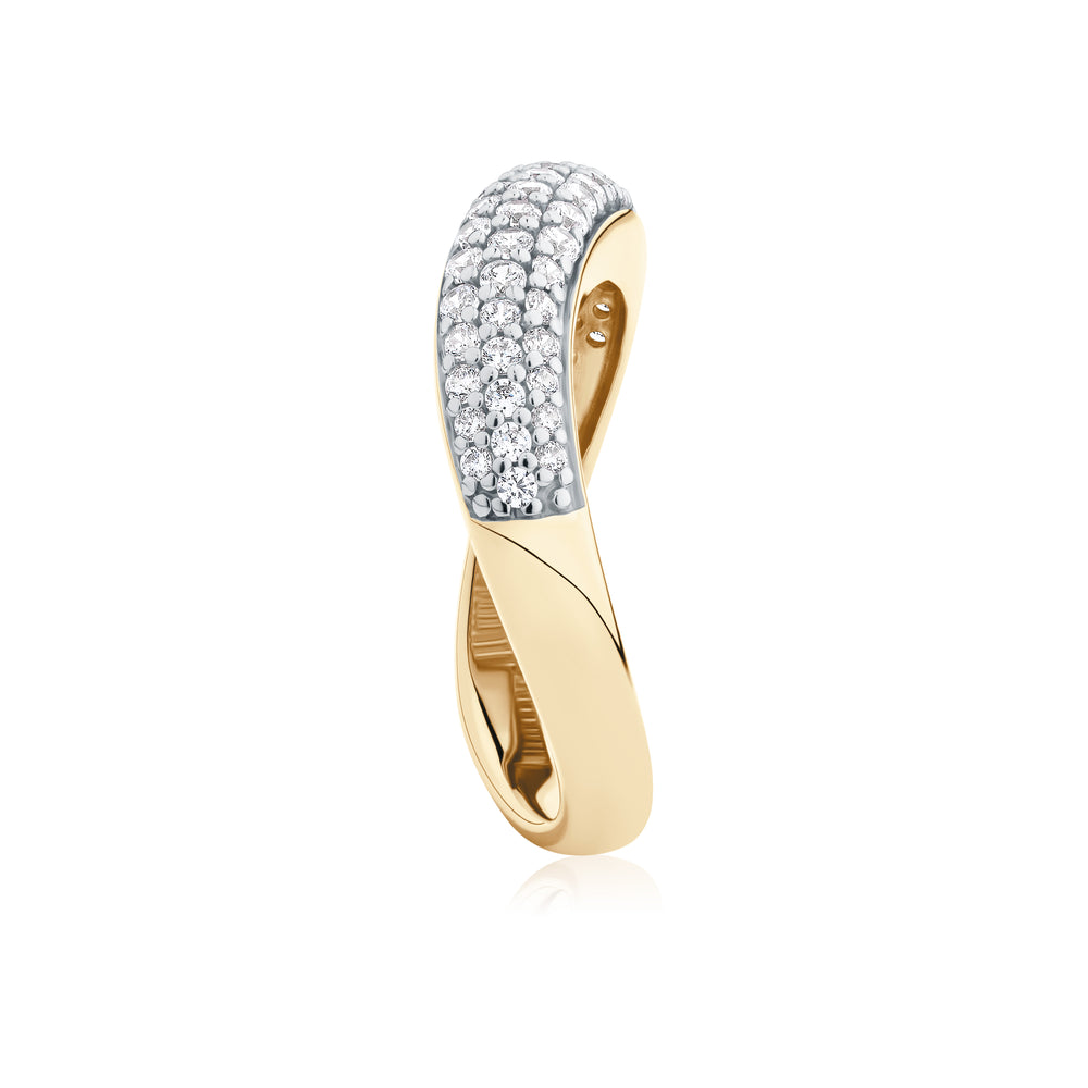 DUO Dress ring with 0.53 carats* of Signature Simulants in 18 carat yellow gold vermeil