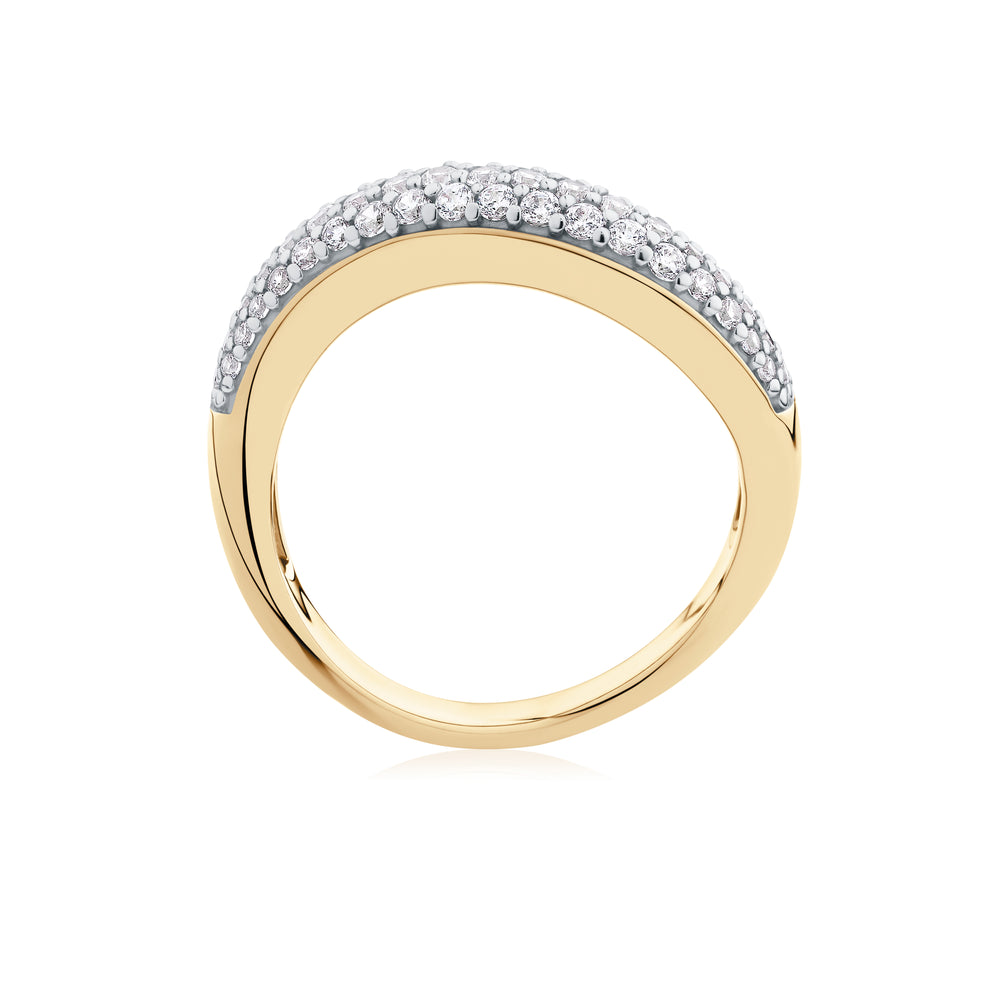 DUO Dress ring with 0.53 carats* of Signature Simulants in 18 carat yellow gold vermeil
