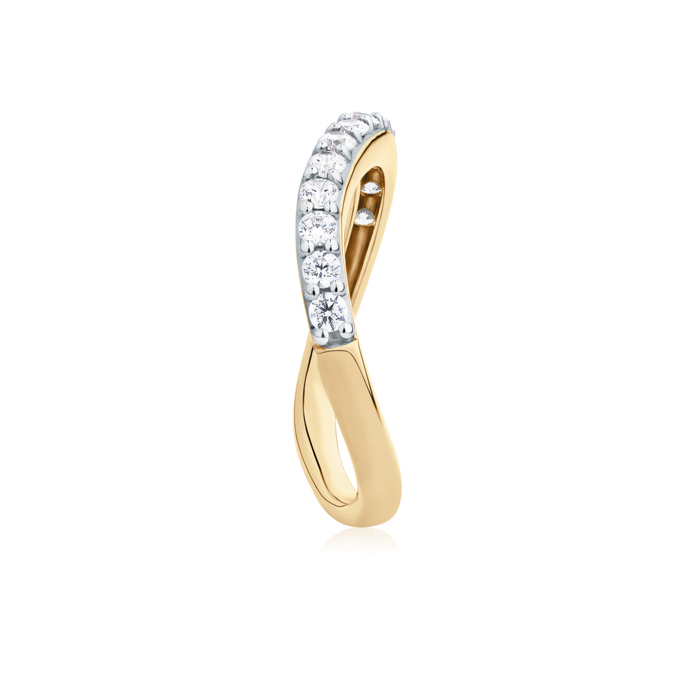 DUO Dress ring with 0.39 carats* of Signature Simulants in 18 carat yellow gold vermeil