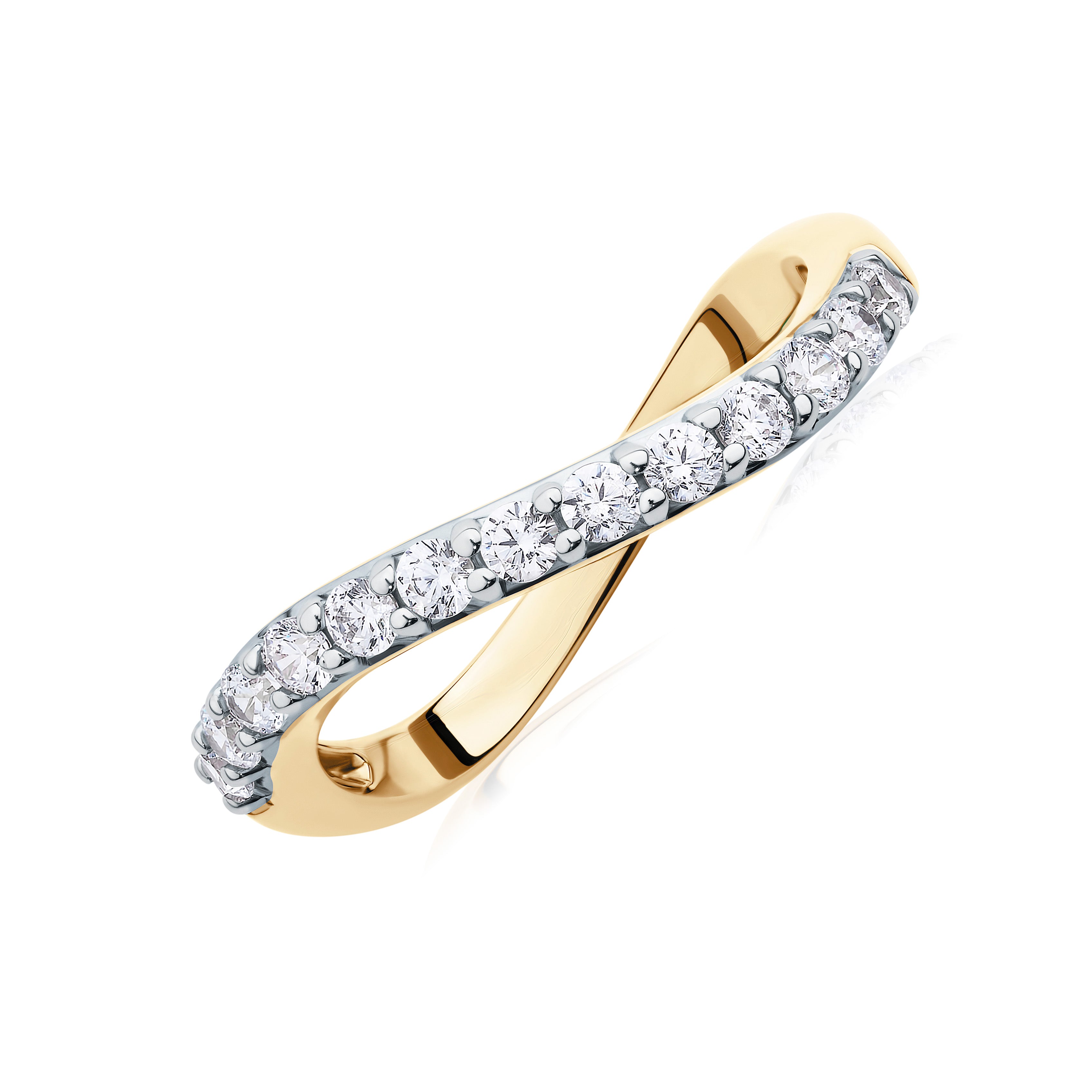 DUO Dress ring with 0.39 carats* of Signature Simulants in 18 carat yellow gold vermeil