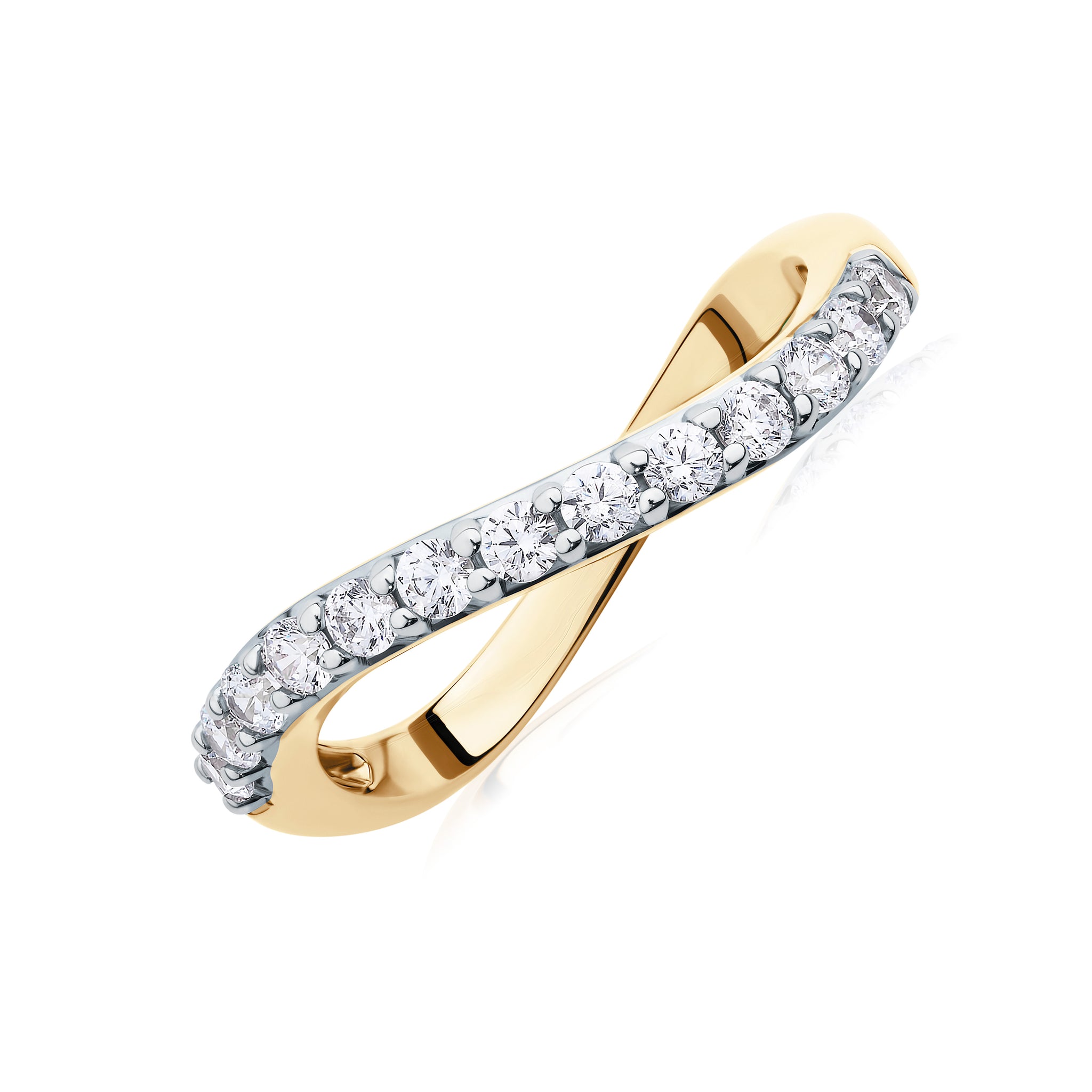 DUO Dress ring with 0.39 carats* of Signature Simulants in 18 carat yellow gold vermeil