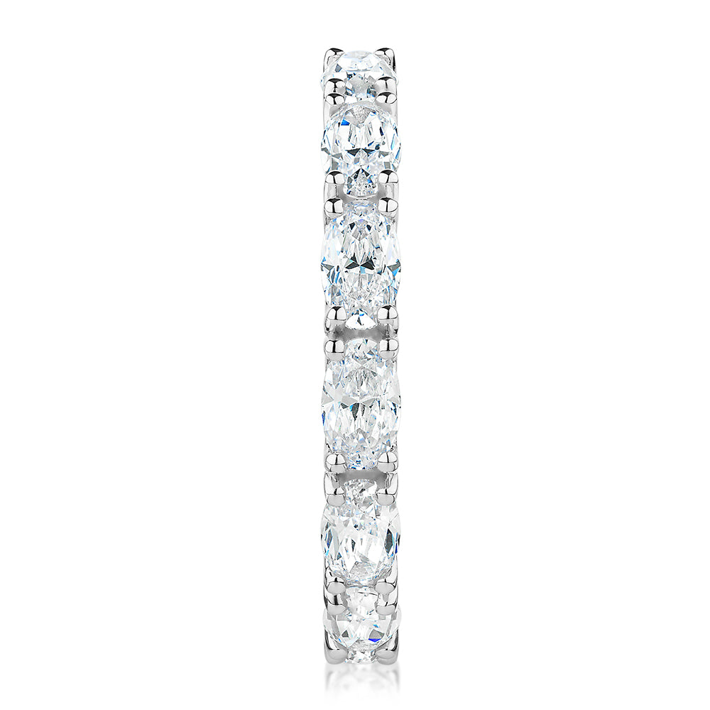 All-rounder eternity band with 2.94 carats* of diamond simulants in 10 carat white gold