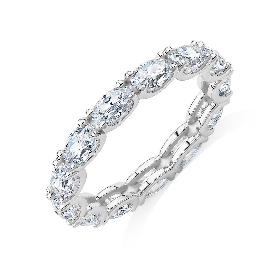 All-rounder eternity band with 2.94 carats* of diamond simulants in 10 carat white gold