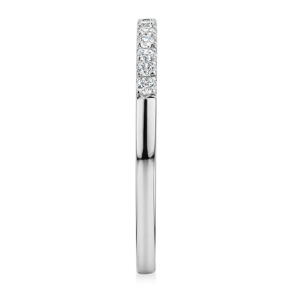Wedding or eternity band in 14 carat white gold