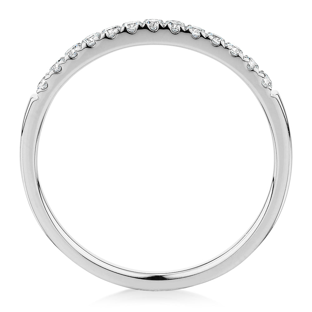 Wedding or eternity band in 14 carat white gold