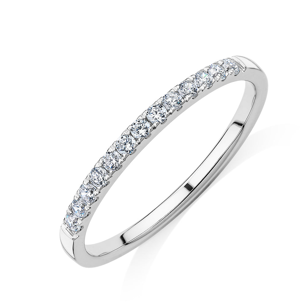 Wedding or eternity band in 14 carat white gold