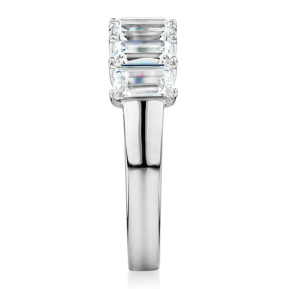 Dress ring with 2.1 carats* of diamond simulants in 10 carat white gold