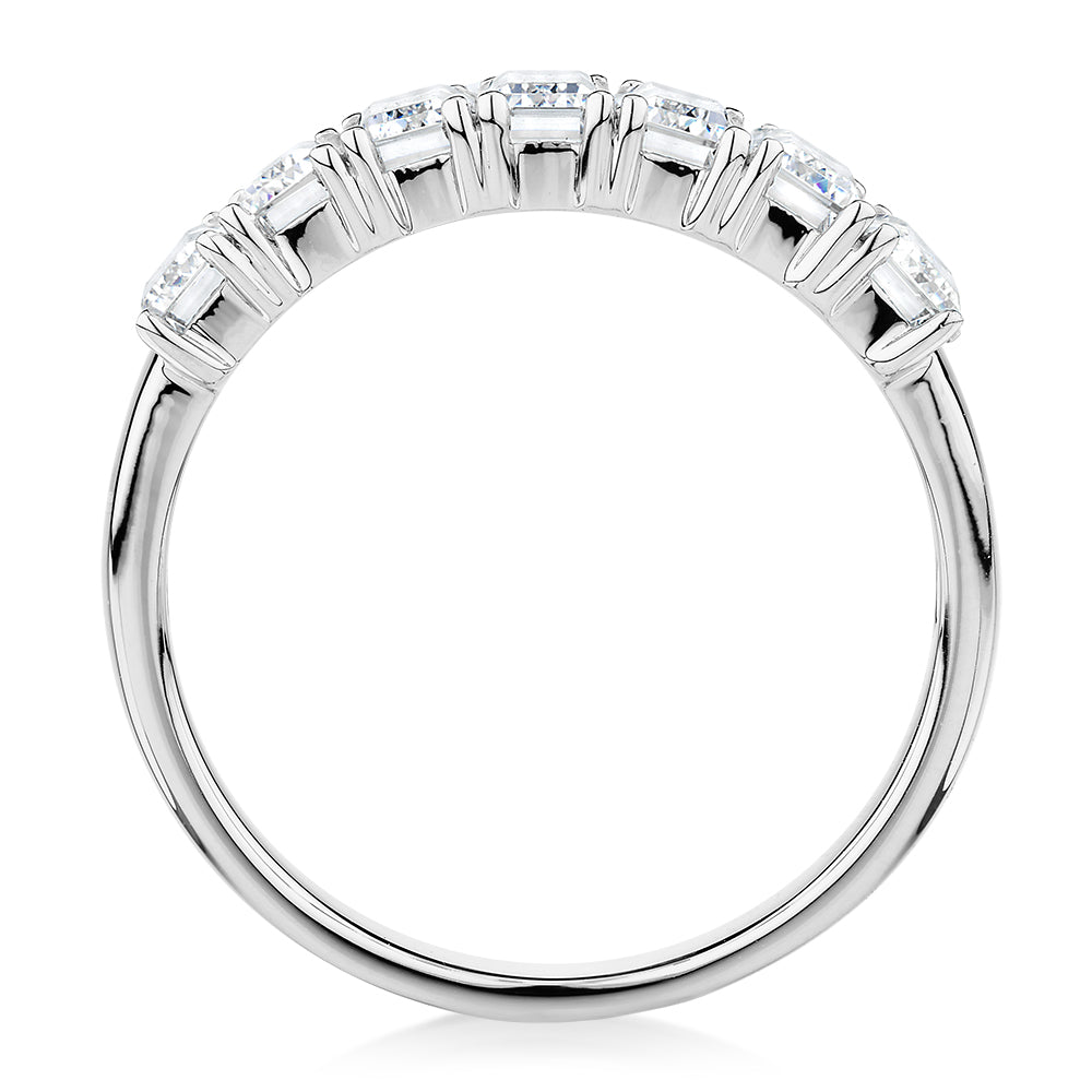 Dress ring with 2.1 carats* of diamond simulants in 10 carat white gold