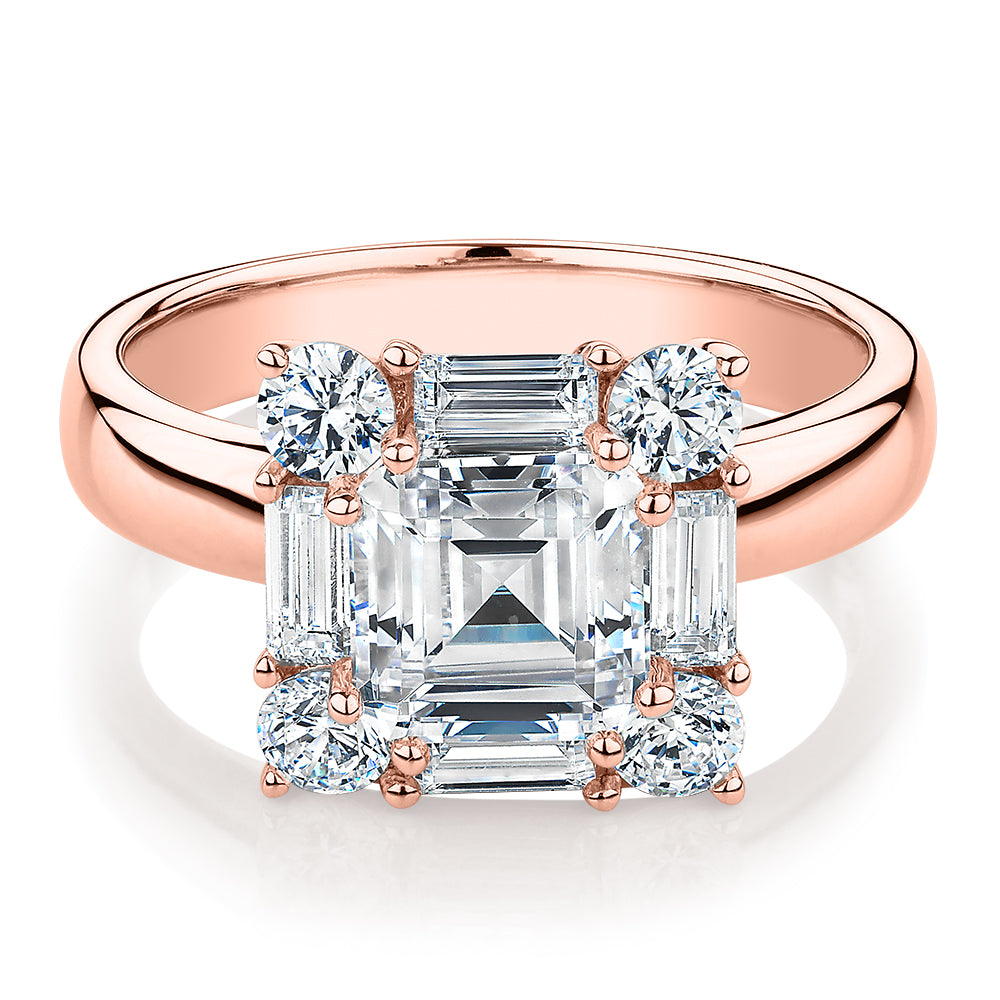 Rose Gold Tiffany Princess Engagement Ring Princess Cut