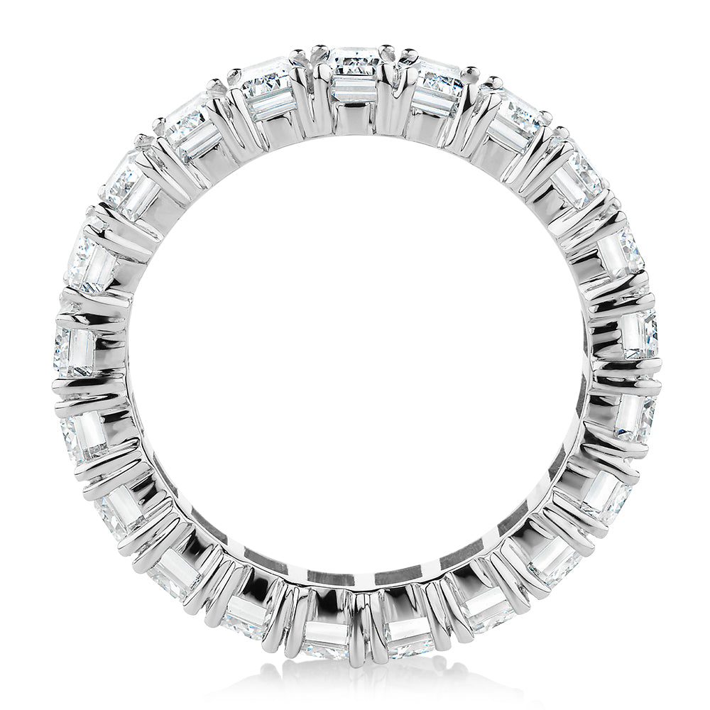 All-rounder eternity band with 6.3 carats* of diamond simulants in 10 carat white gold