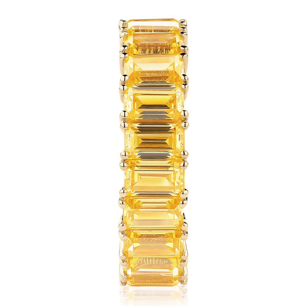 All-rounder eternity band with 6.30 carats* of diamond simulants in 10 carat yellow gold
