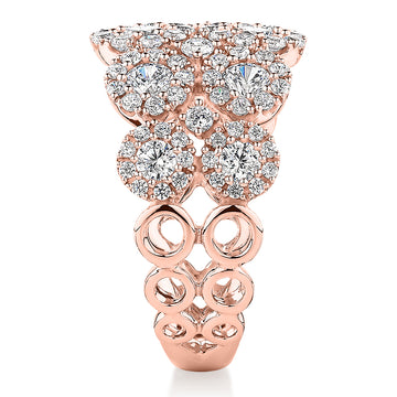 Celeste Dress ring with 1.87 carats* of diamond simulants in 10 carat rose gold secondary view