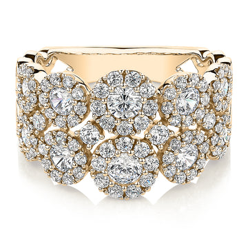 Celeste Dress ring with 1.87 carats* of diamond simulants in 10 carat yellow gold
