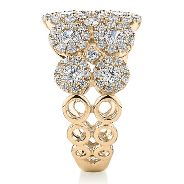 Celeste Dress ring with 1.87 carats* of diamond simulants in 10 carat yellow gold secondary view
