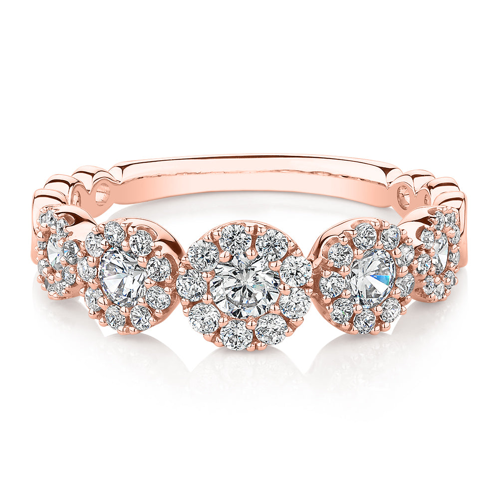 Celeste Dress ring with 0.89 carats* of diamond simulants in 10 carat rose gold
