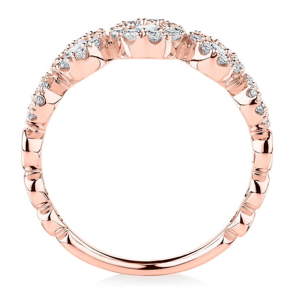 Celeste Dress ring with 0.89 carats* of diamond simulants in 10 carat rose gold