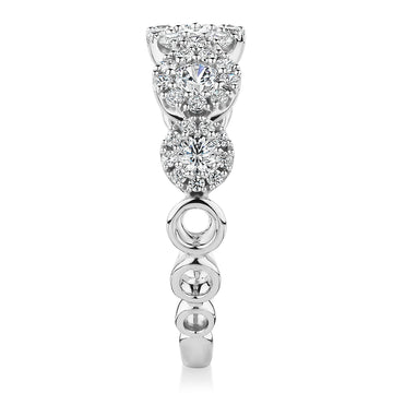 Celeste Dress ring with 0.89 carats* of diamond simulants in 10 carat white gold secondary view