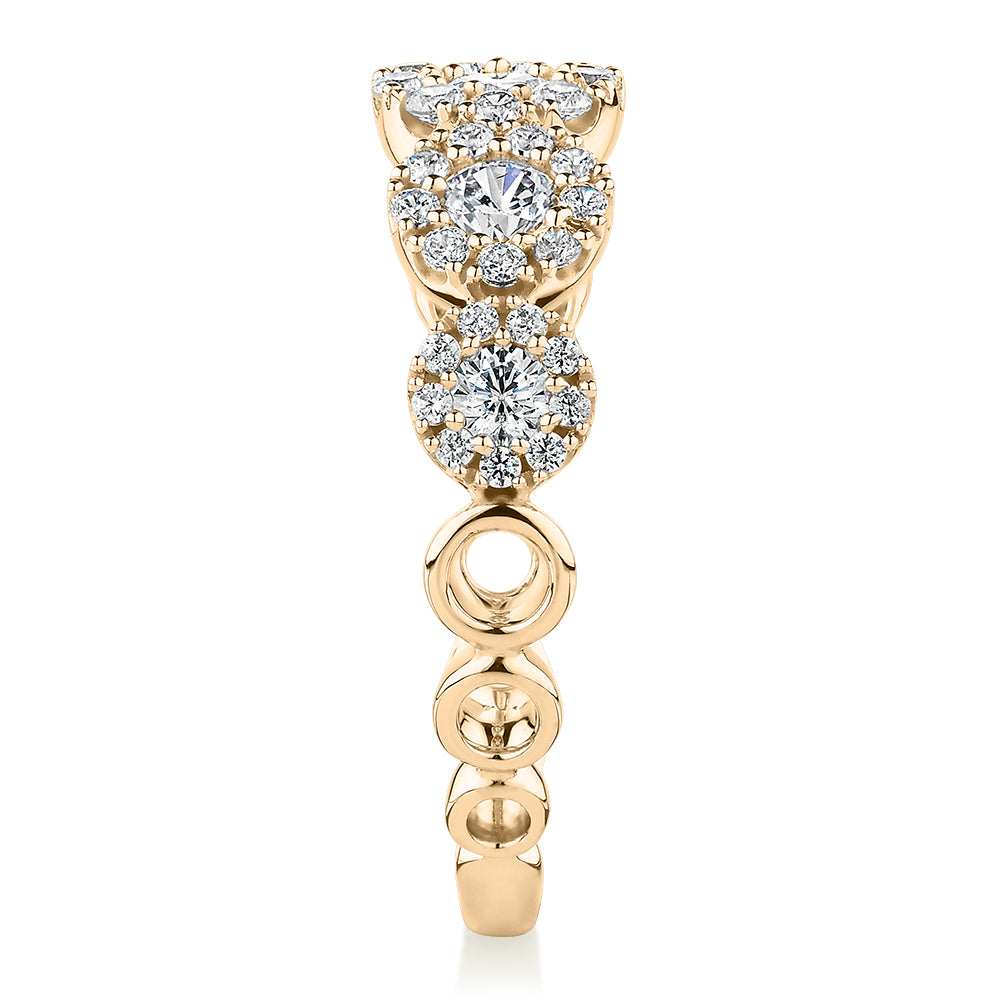 Celeste Dress ring with 0.89 carats* of diamond simulants in 10 carat yellow gold