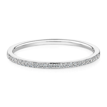 Round Brilliant wedding or eternity band in 10 carat white gold