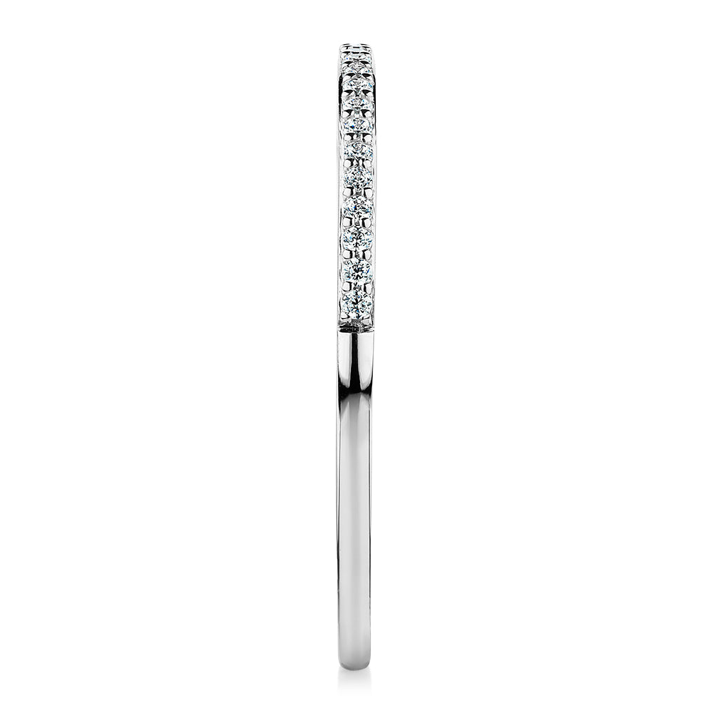 Round Brilliant wedding or eternity band in 10 carat white gold