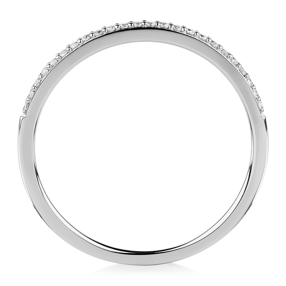Round Brilliant wedding or eternity band in 10 carat white gold