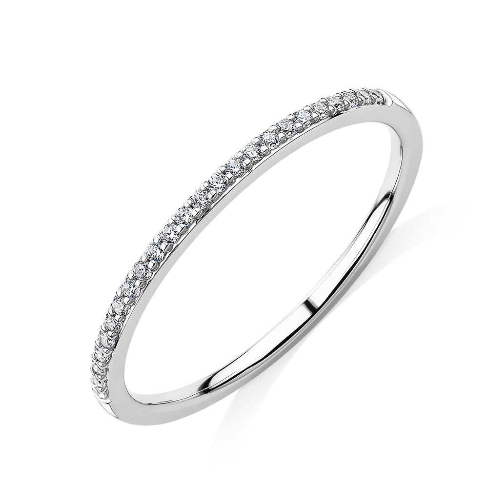Round Brilliant wedding or eternity band in 10 carat white gold