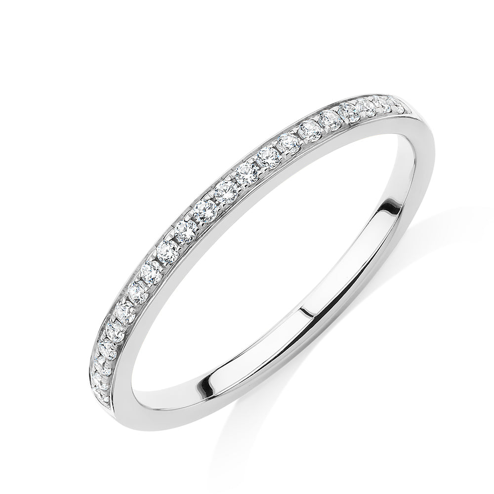 Round Brilliant wedding or eternity band in 14 carat white gold