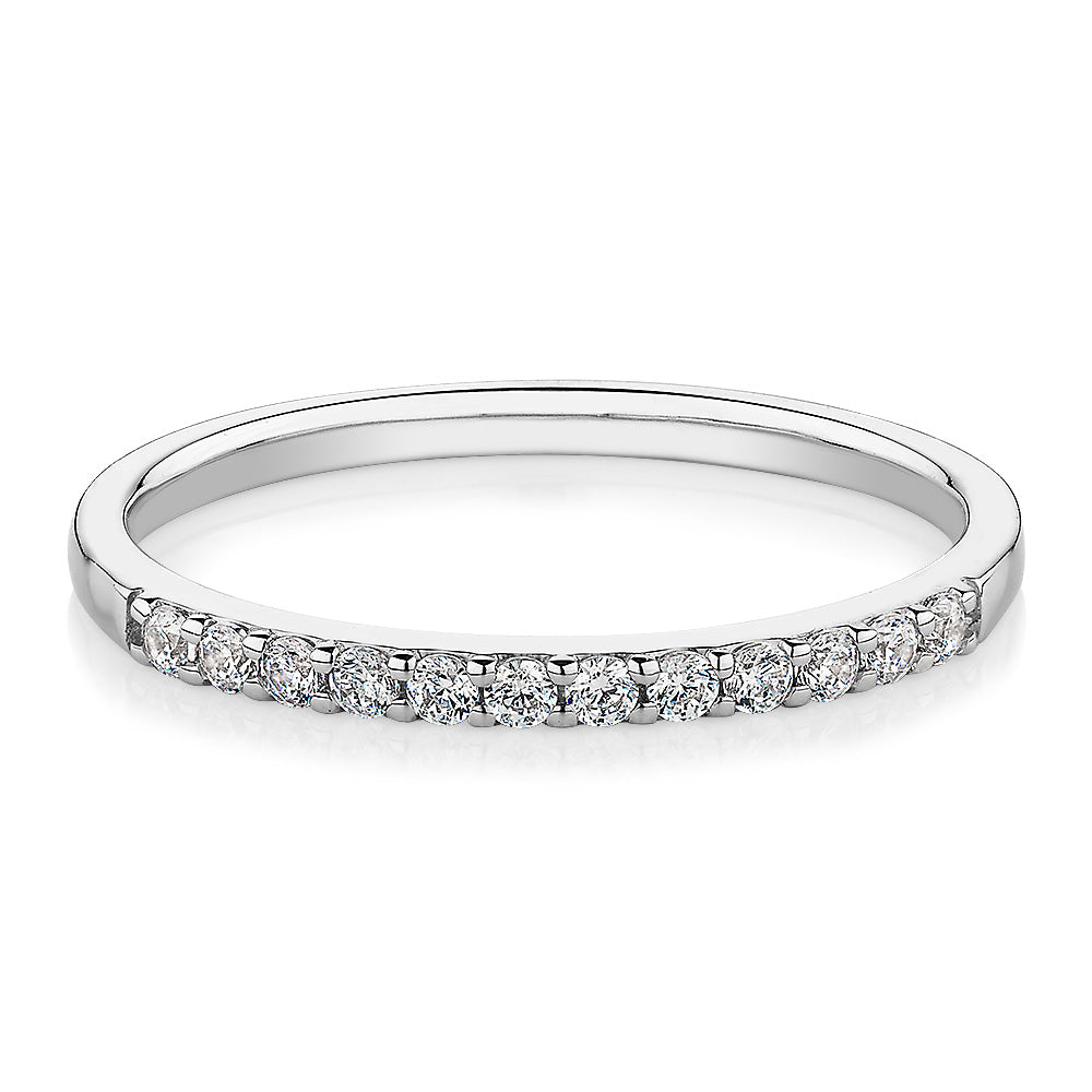 Wedding or eternity band in 14 carat white gold