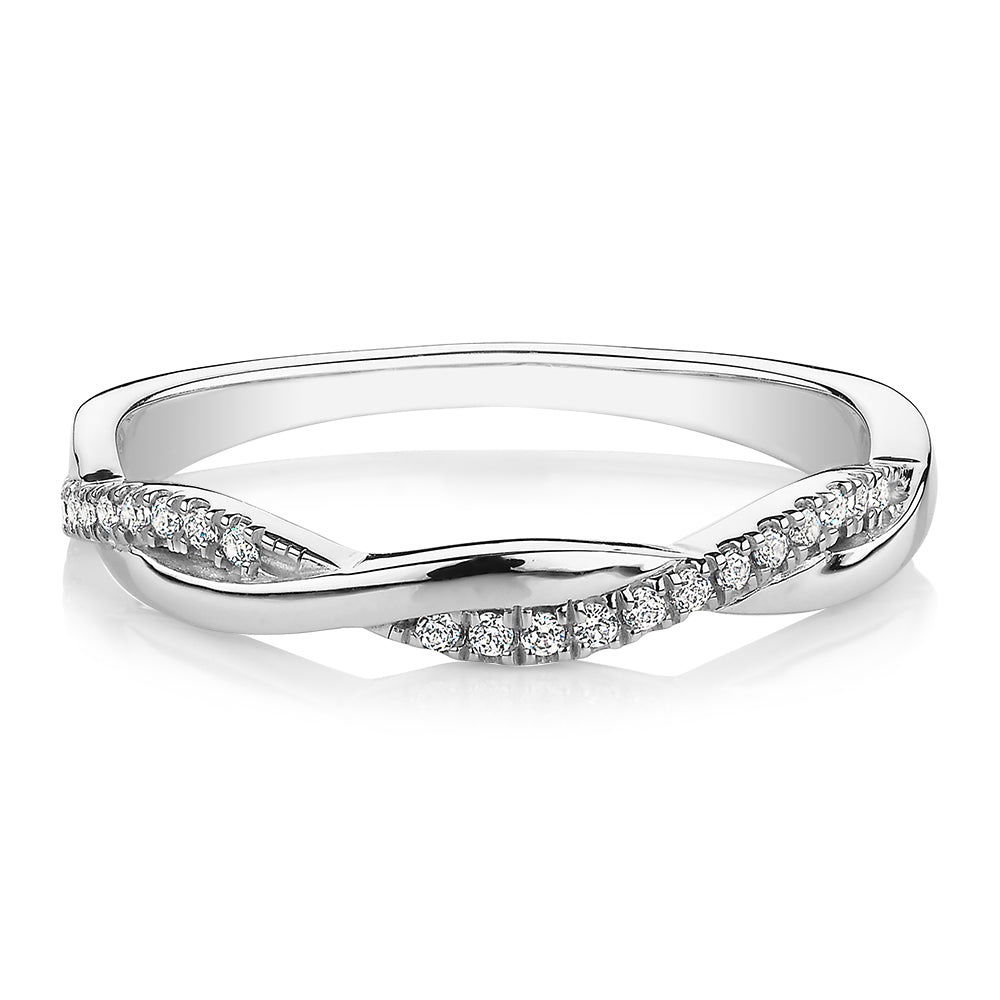 Round Brilliant wedding or eternity band in 14 carat white gold