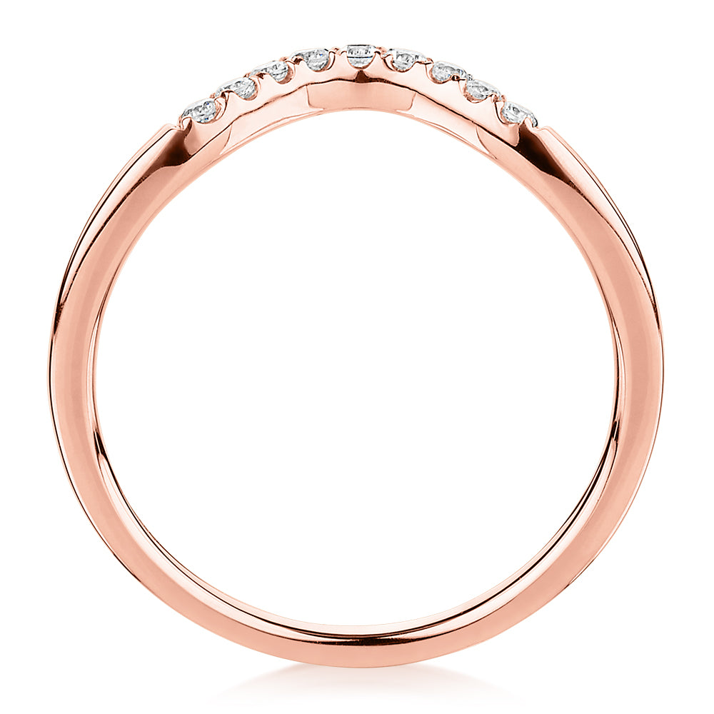 Wedding or eternity band in 10 carat rose gold