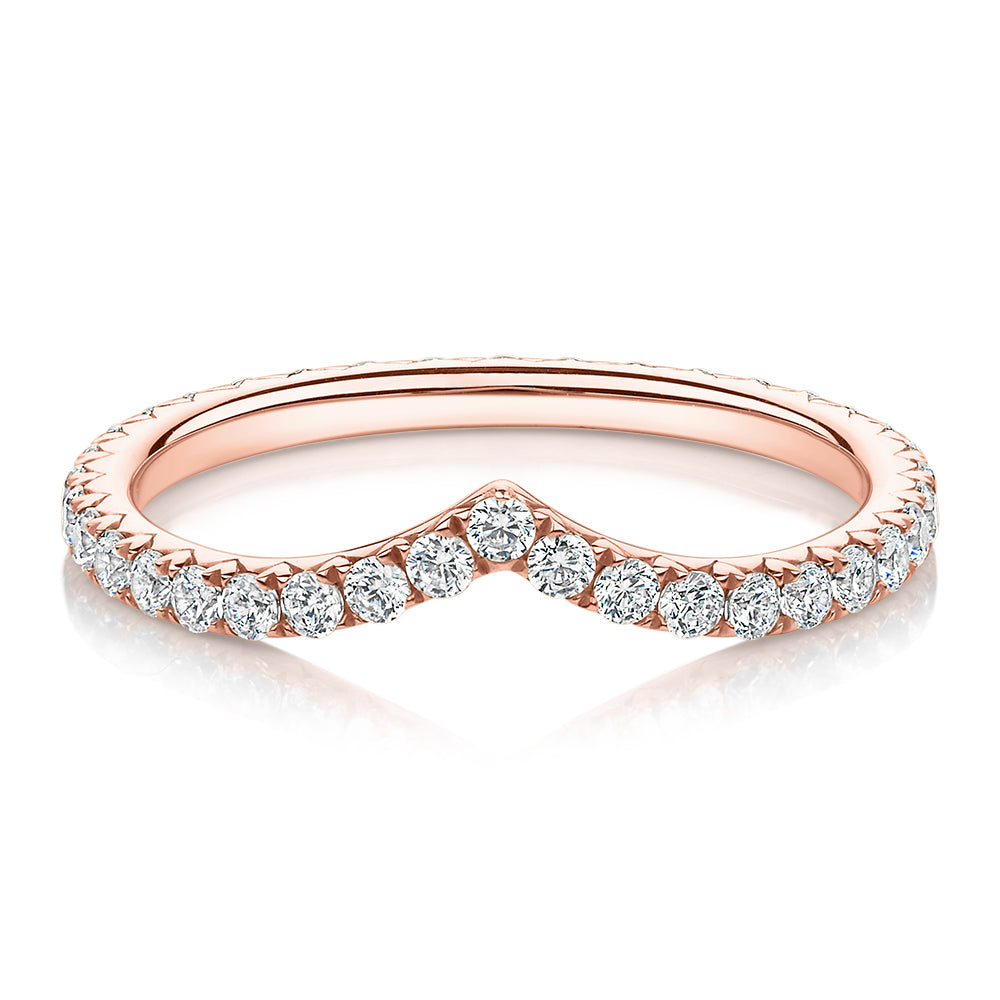 All-rounder eternity band with 0.57 carats* of diamond simulants in 10 carat rose gold